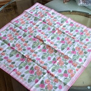 Floral Pink and Orange Scarf 20x20